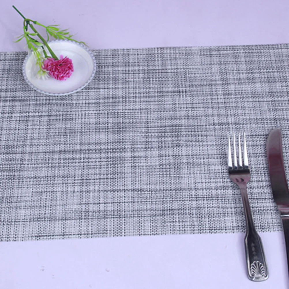 

Heat Insulation Woven Table Runner Grey Rectangular Tablecloth Party Decor Stain Spill Scratch Protection Easy Clean