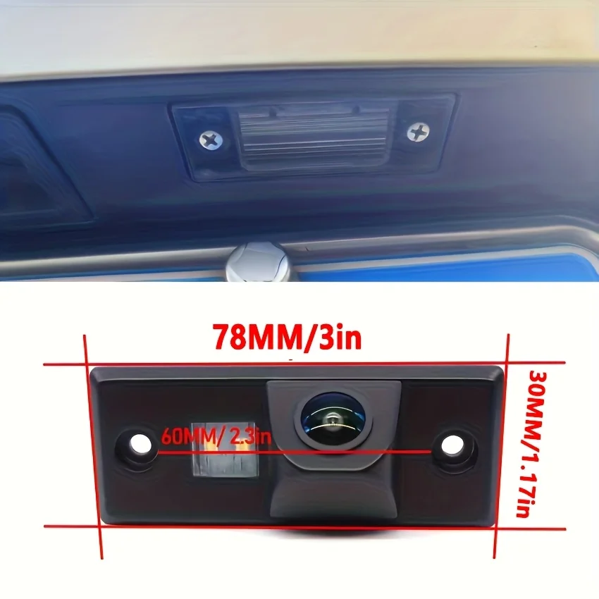 Replacement Rear View Camera with Special LED License Plate Lamp Designed for VW Models Like Santana, Polo (3C), Tiguan, Skoda