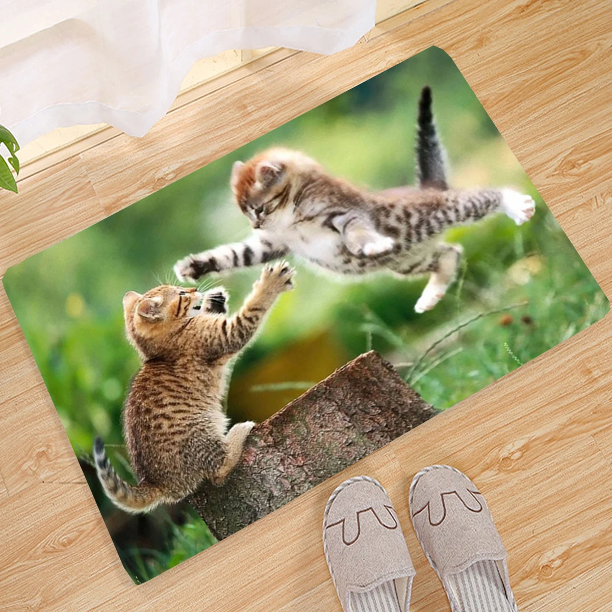 Bengal leopard cat welcome Doormat 3D Decor Print Pet Carpet Soft Non-Slip Doormats for Bedroom Porch Modern style