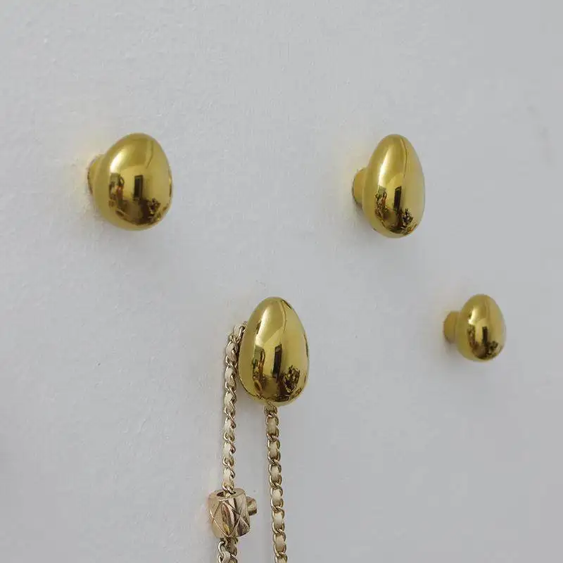 Luxurious Golden Ceramic Water Drop Hook Entrance Porch Creative Non-perforated Clothes Hook Home Decoration Ceramic Hook