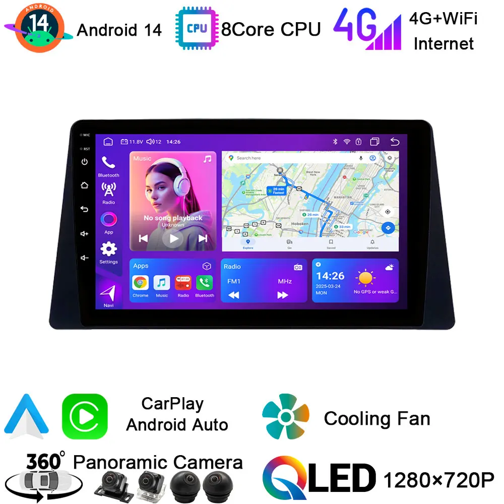 Головное устройство Android 14, BT DSP, беспроводной CarPlay 4GLTE, Wi-Fi, GPS, видео, сенсорный экран для Honda HR-V ZR-V HRV ZRV RZ 2022-2025