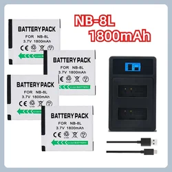 3.7V 1800mAh NB-8L Li-ion Digital Camera Battery for Canon PowerShot A3300 A3200 A3100 A3000 A2200 A1200 IS