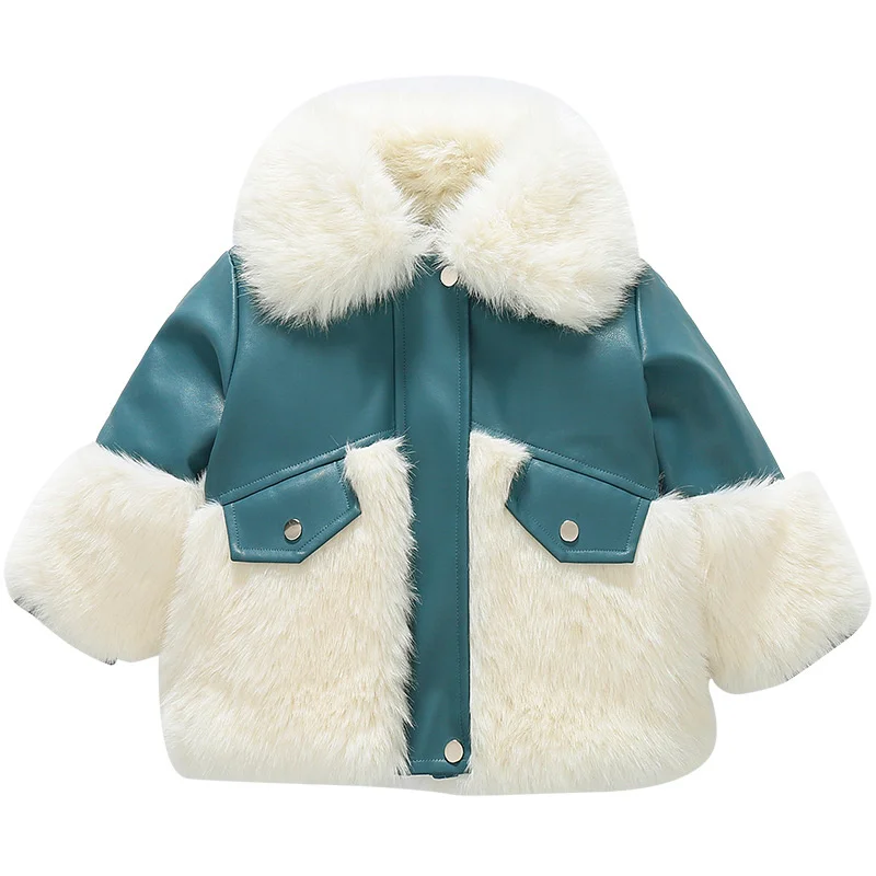 Girls Coat Jacket Cotton Windbreak Snowsuit 2023 Beauty Winter Autumn Faux Fur Outwear Children\'s Clothing