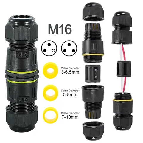 IP68 M16 Waterproof Cable Connector 2/3Pin Screw Wiring Terminal Wire Connectors for Electrical Light Junction Box