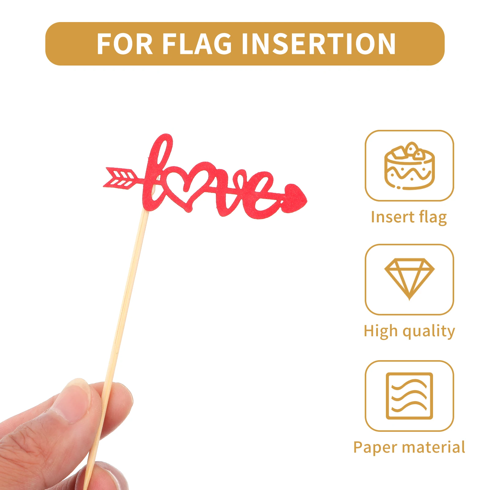 

24Pcs Valentine's Day Cake Picks Unique Design Romantic Party Decorations Valentines Day Cake Picks Wedding Toppers