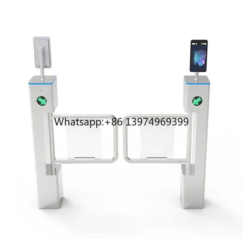 Factory Customization Face Recognition Glass Sliding Speed Gates Turnstile With Card Reader Access Control Silding Turnstile