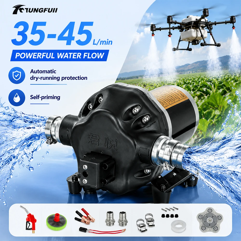 Self-Priming Diaphragm Pump 12V DC Water Pump Agricultural Sprayer Pump Pressure Switch Pump Corrosion Resistant Diaphragm Pump