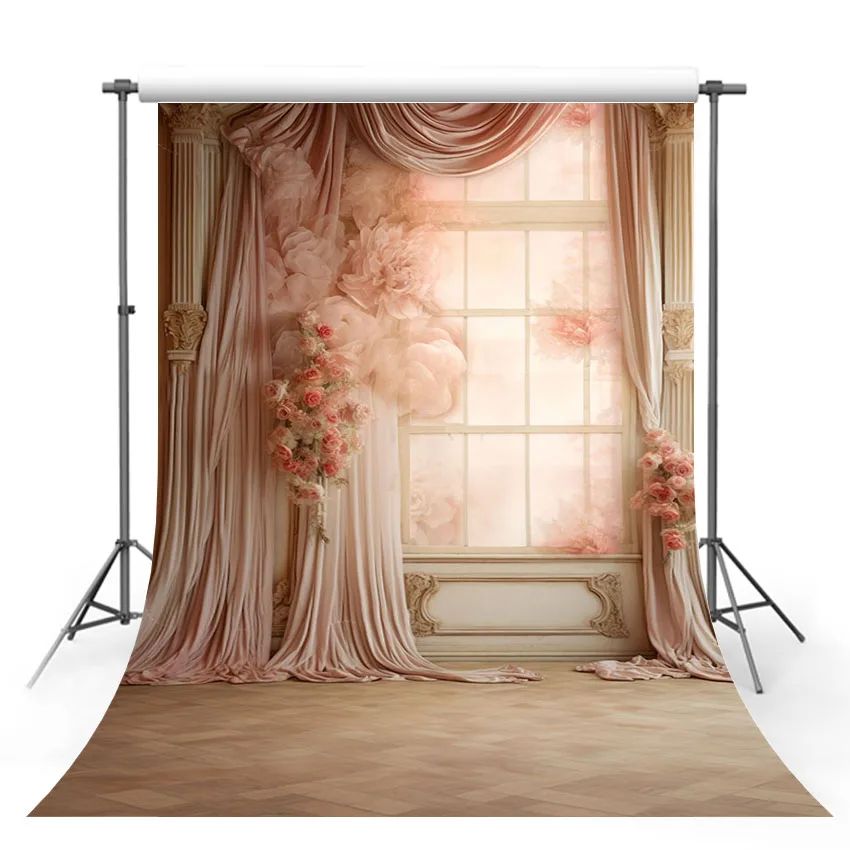 Mehofond Vintage Oil Painting Photography Backdrop Princess Art Flower Curtain Decor Window Abstract Background Photo Studio