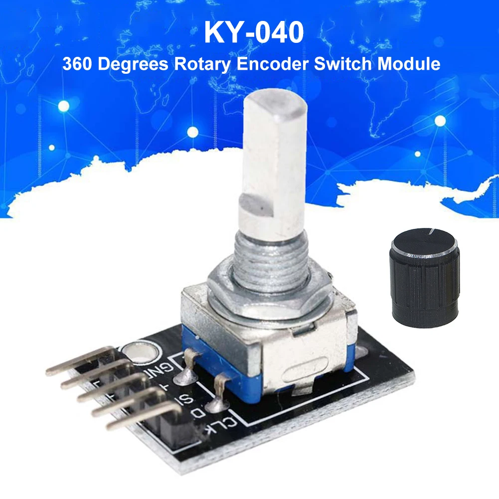 Módulo de interruptor codificador giratorio de 360 grados, Kit de perilla de potenciómetro de placa de desarrollo de Sensor de ladrillo de 5V, HW-040