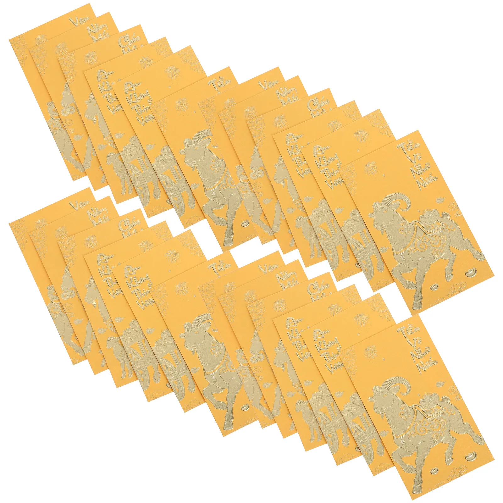 60Pcs Vietnamese Red Envelopes Tet 2027 Year of Goat Traditional Pattern Luck Spring Festival Gift Set Red Envelop for New Year