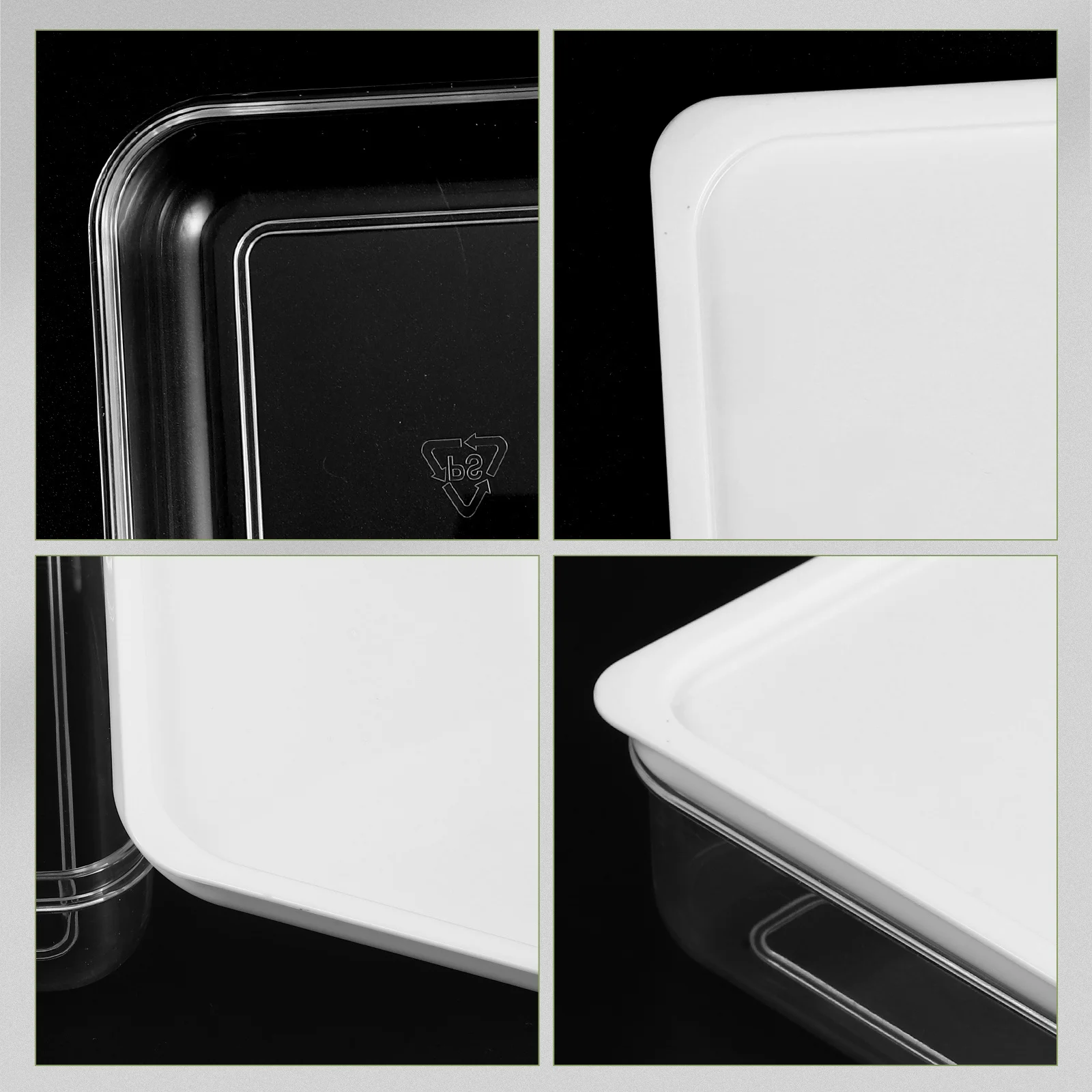 

2pcs Clear Refrigerator Food Container Fresh Keeping Box Multi-Functional Bento Lunch Box Portable Storage Reusable Plastic