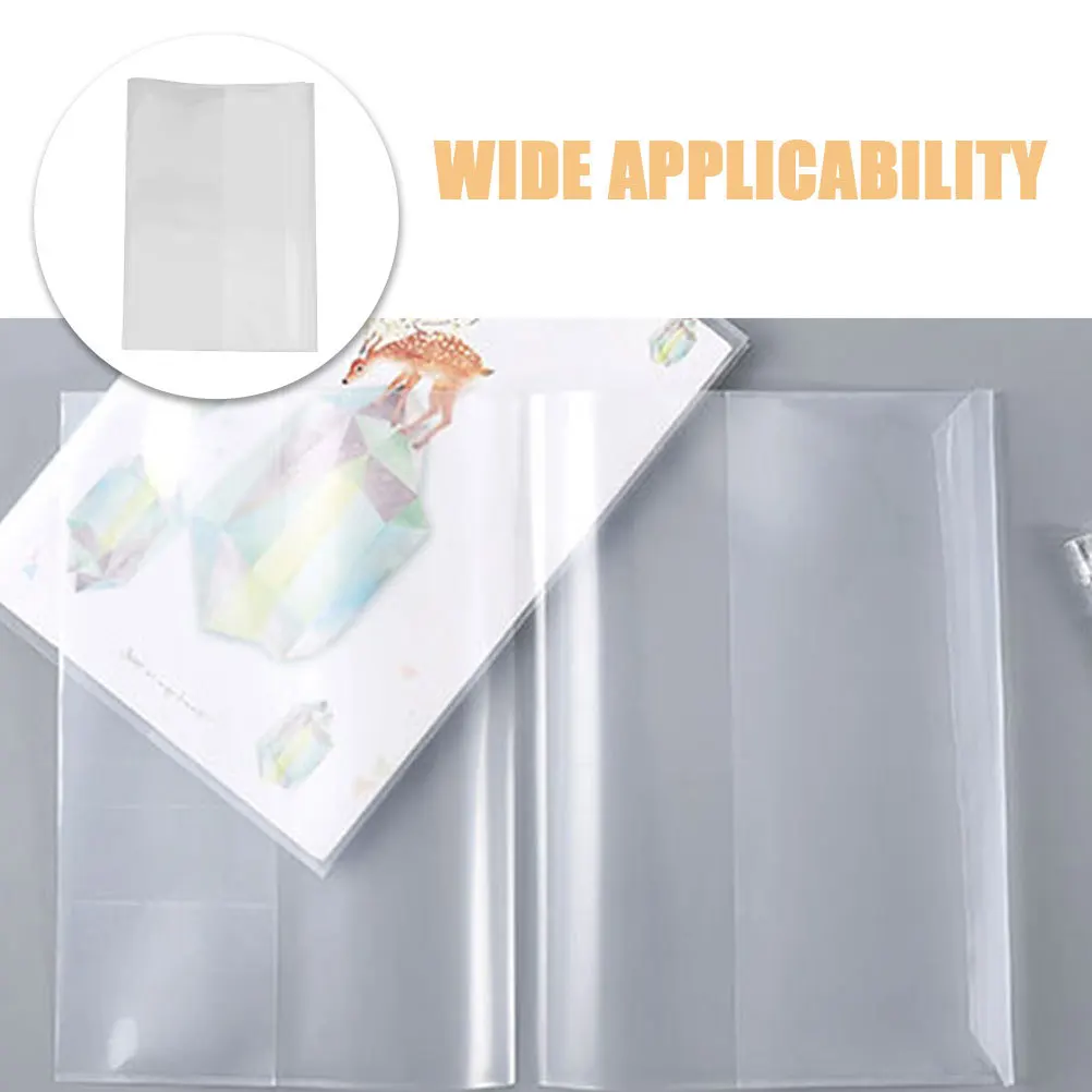 

20 Pcs Transparent Book Cover Protection Sleeve Covers Case for Hardcover Pupils