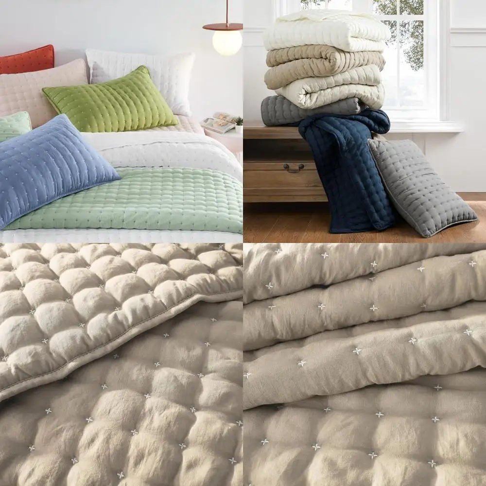 

California King Beige Quilt Set with Pillow Shams, Cream Tan Lightweight Oversized Coverlet, 3-Piece Bedding, 118x106