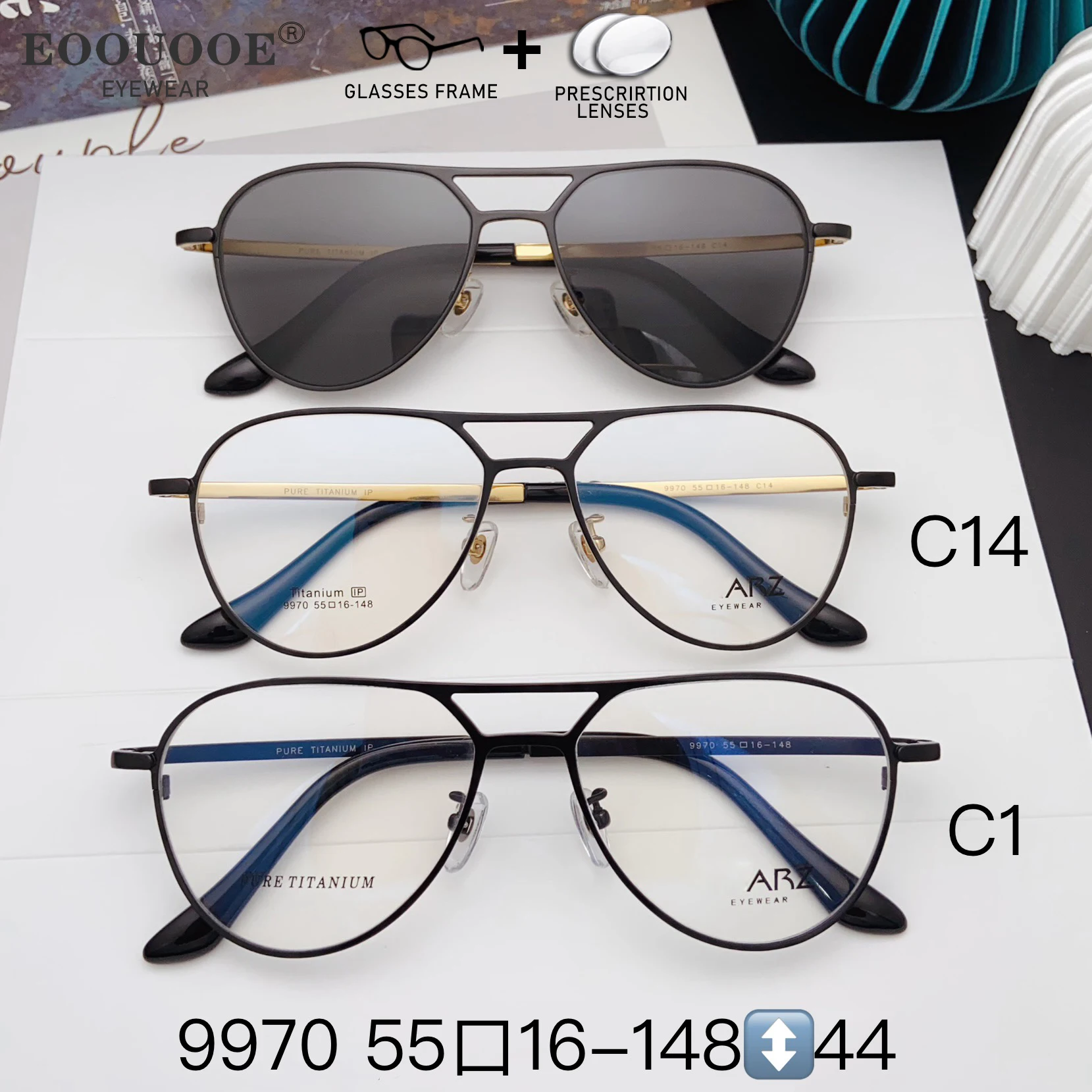 

Pilot Prescription Glasses Men Pure Titanium Optical Myopia Hyperopia Progressive UV Radiation Lenses Eyewear High Quality