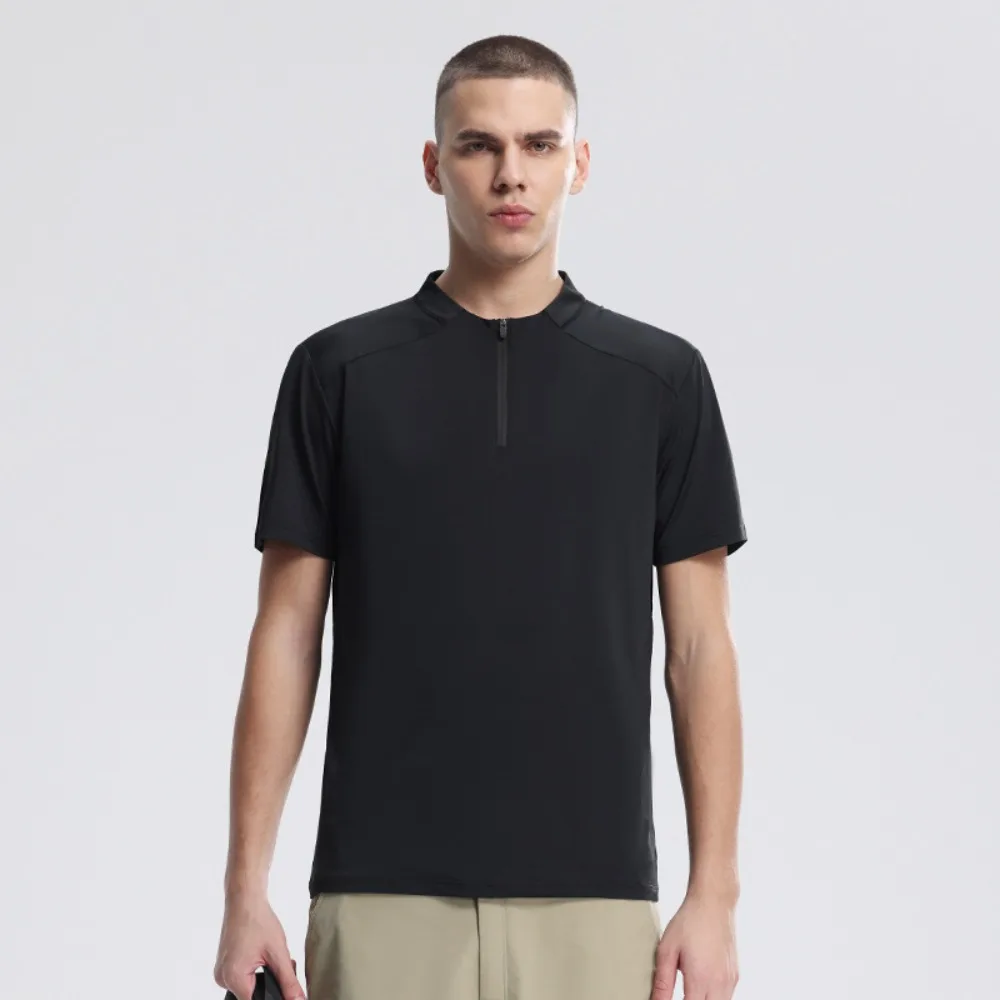 Performance Quarter Zip T-Shirt for Men Lightweight Breathable for Gym Workout Running