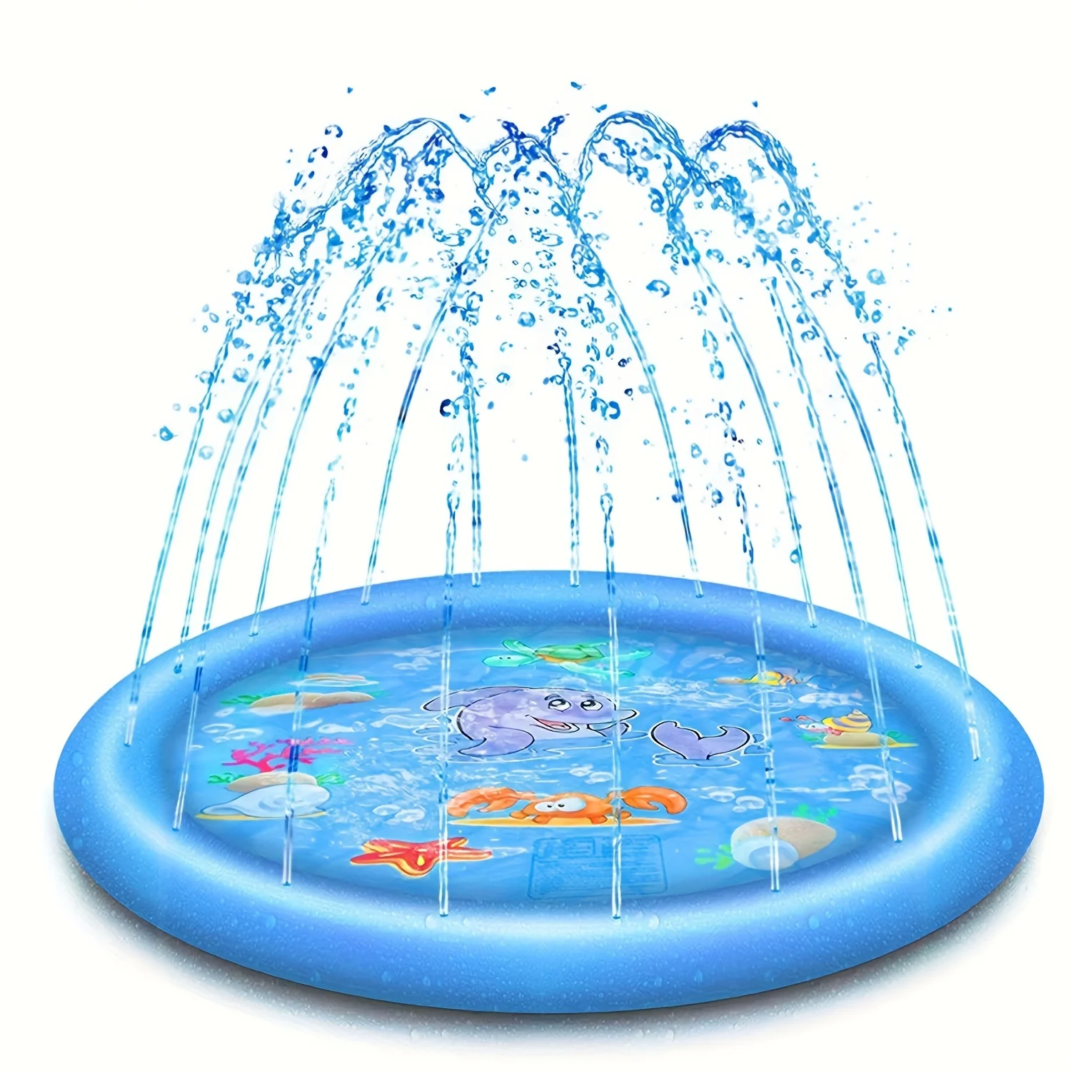 

1pc PVC Outdoor Water Spray Mat, 40 inches Pool Sprinkle Mat Summer Cooler, Inflatable Splash-proof Mat, Outdoor Lawn Play Mat,