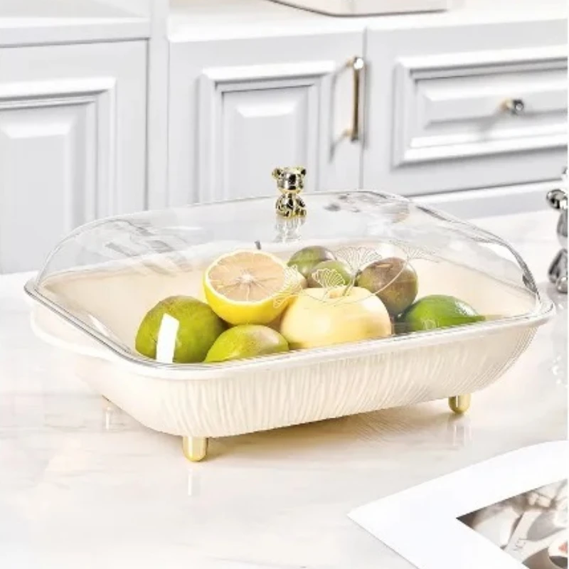 Fruit plate household light luxury, high-value candy plate candied dried fruit box, porch living room grid refreshment plate
