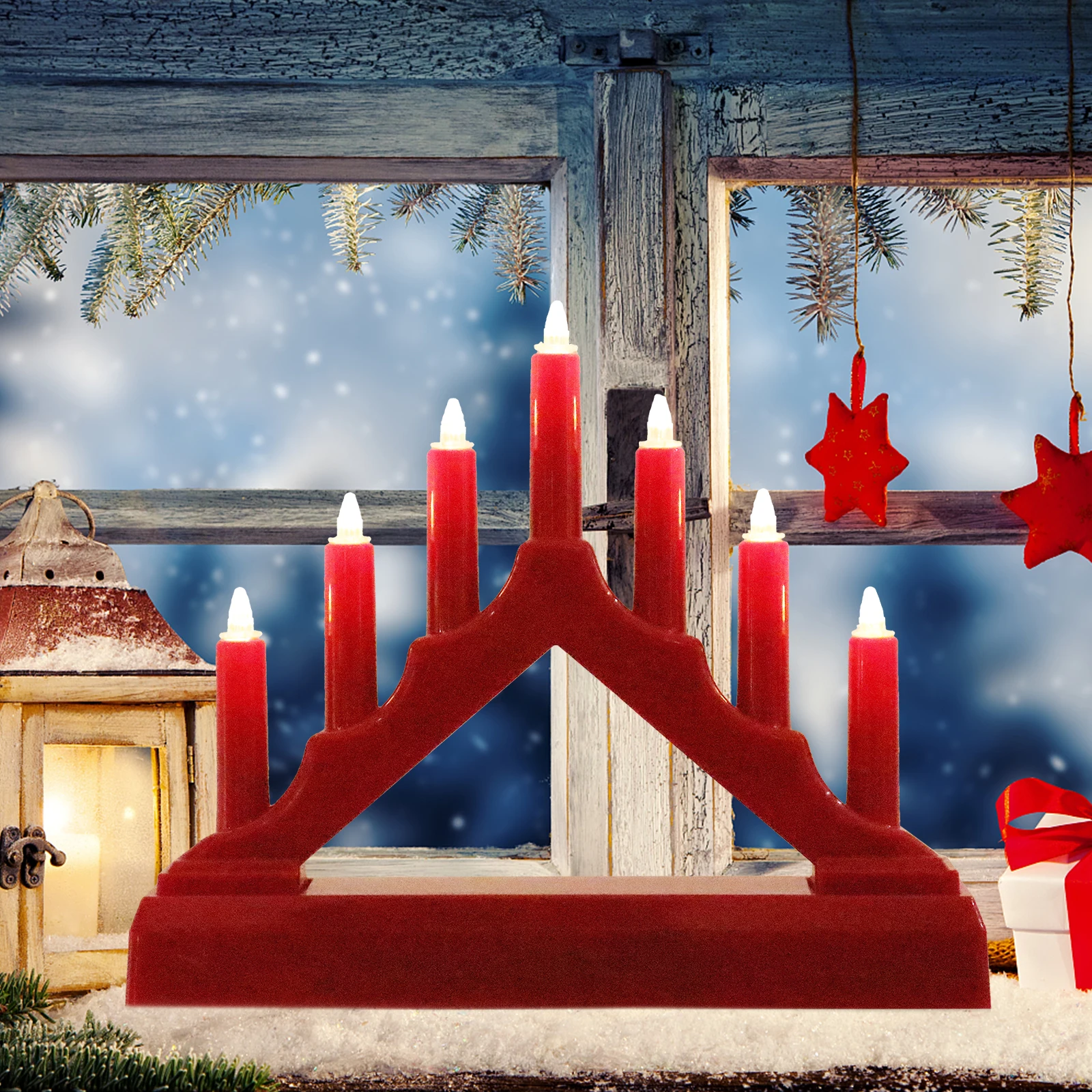 LED Night Light Operated Candles Xmas Lamp Reading Retro Style Desk Bridge