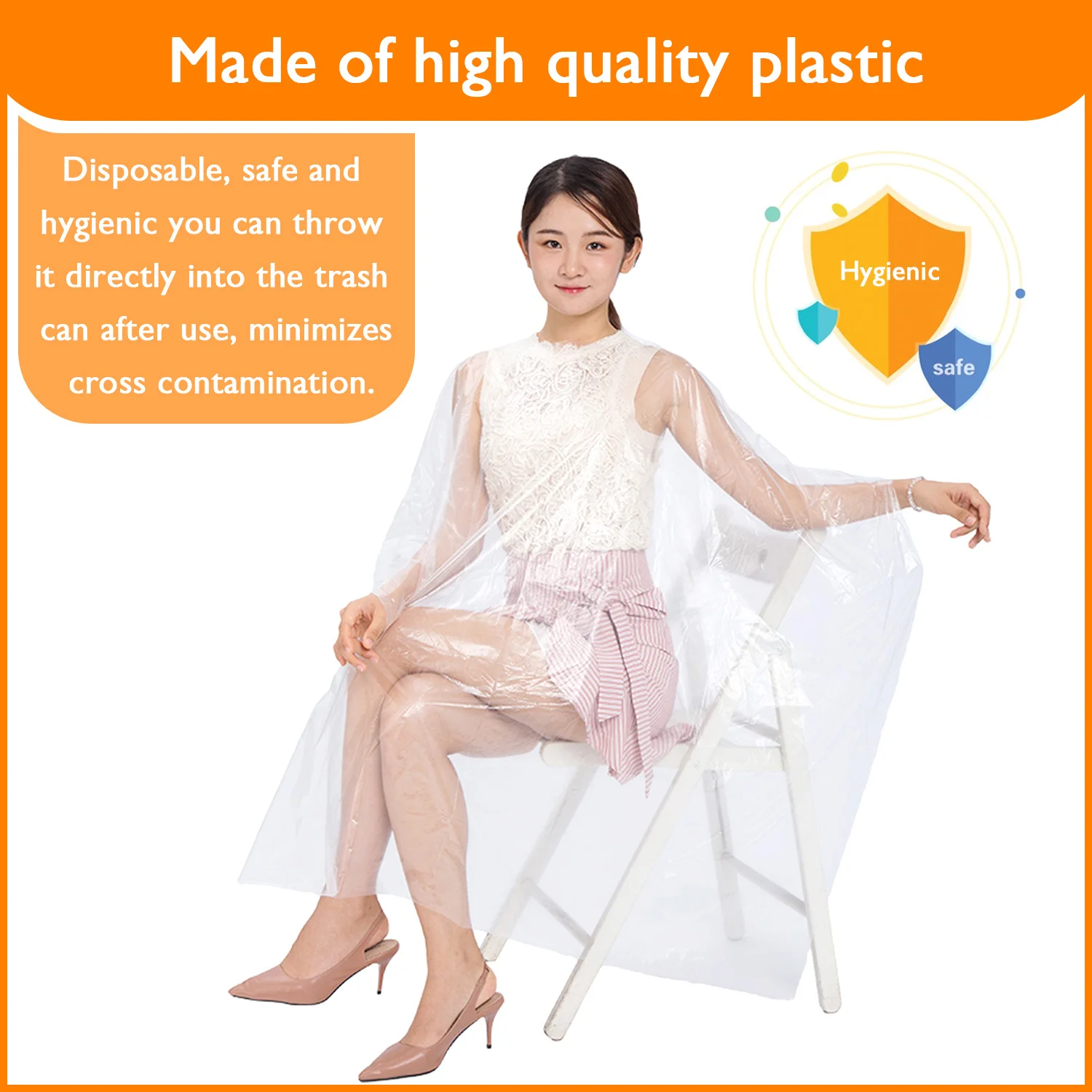 50PCS Barber Capes Disposable Waterproof Hair Cutting Hairdressing Capes Aprons for Home Professional Hair Salon Use 92x130cm