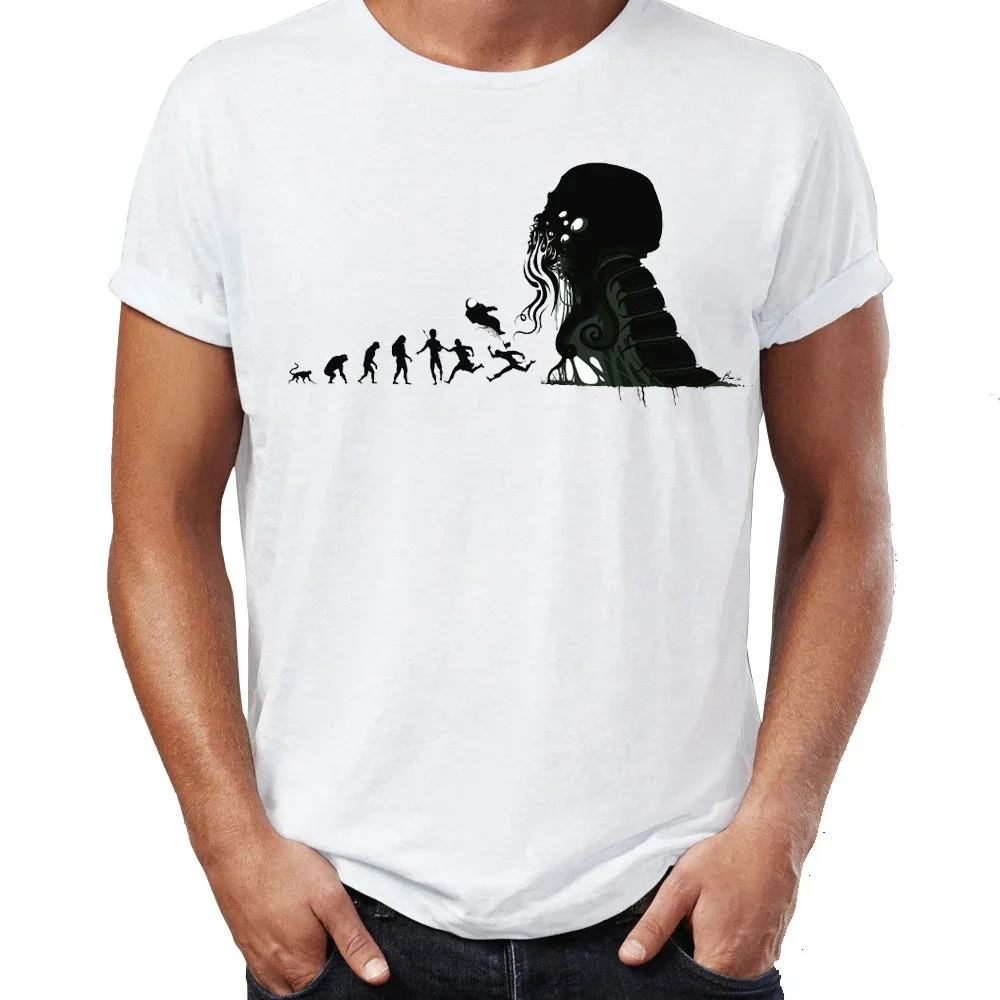 Printed Tshirt  Tees Tops Harajuku New  Men's t-shirt Lovecraftian Horror Lovecraft Evolution Artsy Awesome Artwork  Streetwear