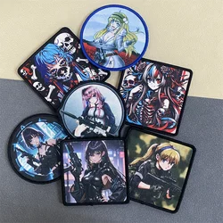 Girl Front Patch Anime Girl Skull Morale Chapter Hook and Loop Printed Military Backpack Clothing Decorative Sticker Armband