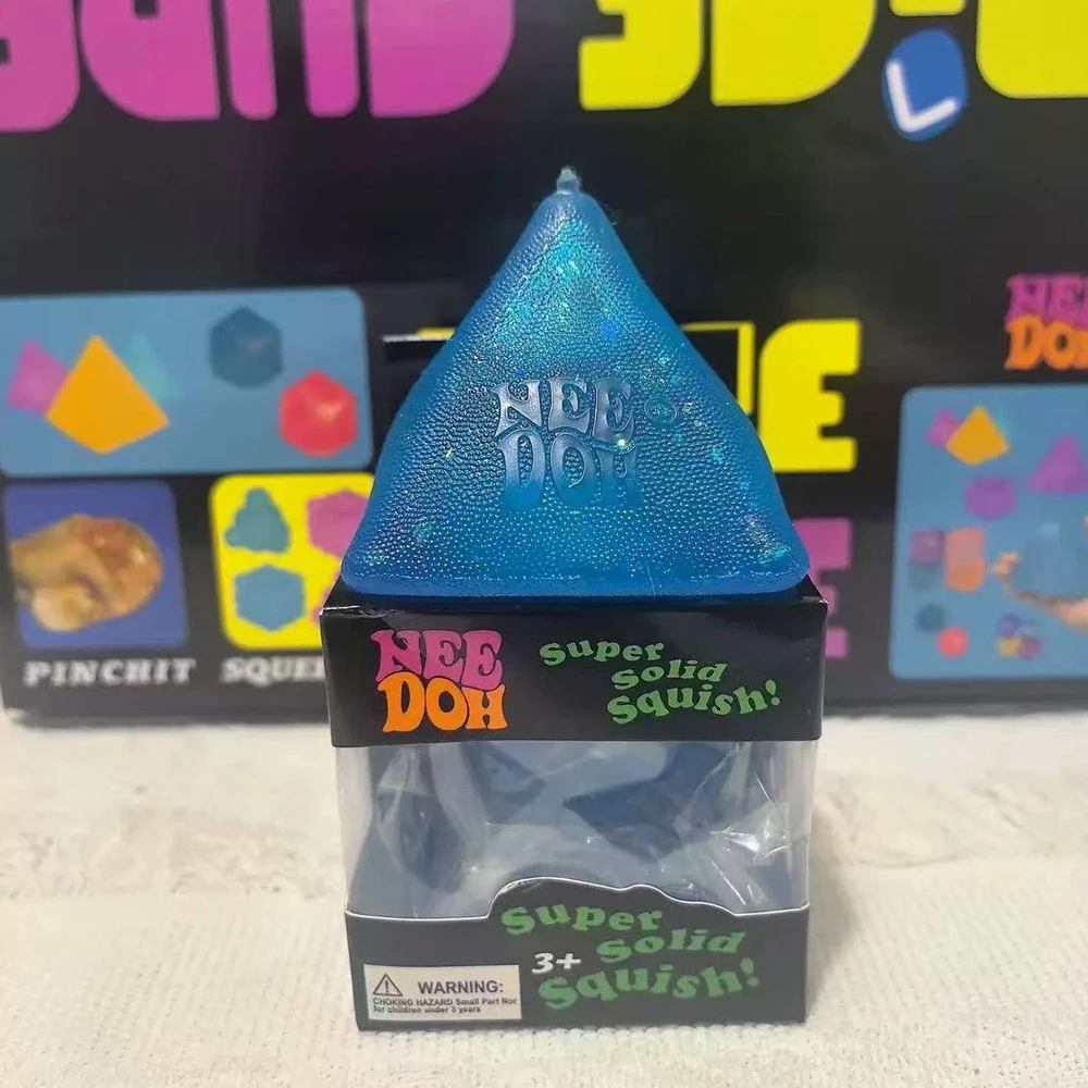 NeeDoh Pyramid Squeeze Toy Stress Relief Squishy Solid Translucent Anxiety Relief Adult Office Daily Relaxing Trendy Blind Box
