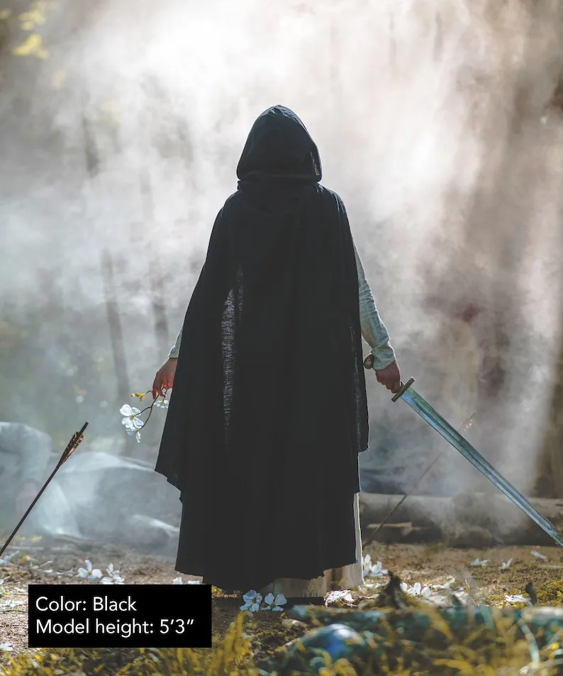 Medieval Ranger Cloak - Linen - 6 Color Choices