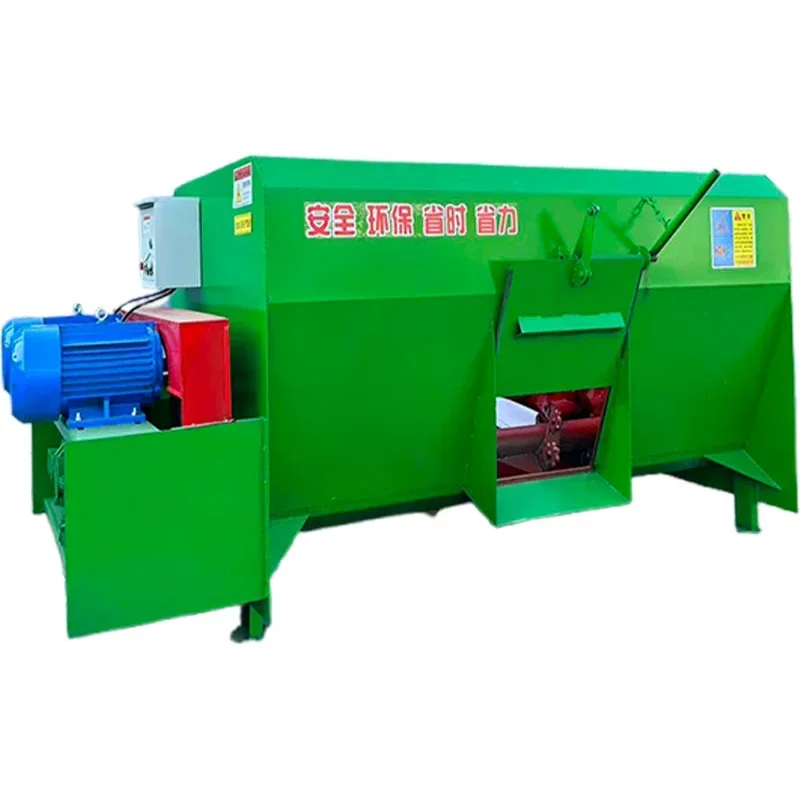Dual-Shaft Cattle and Sheep Forage Mixer Straw Shredding, Hay Block Shredding, and Mixing All-in-One Feeding Mixer(Customized)