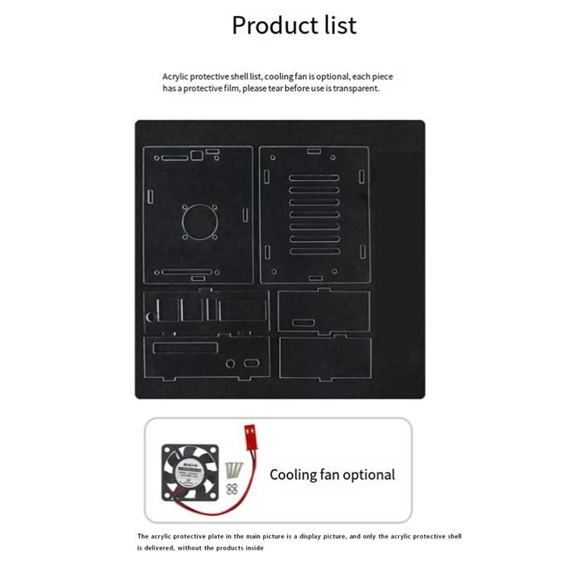 Acryl Case Voor Visionfive 2 Development Board Board Box Transparant Case Met Koelventilator Heatsink Kit Duurzaam