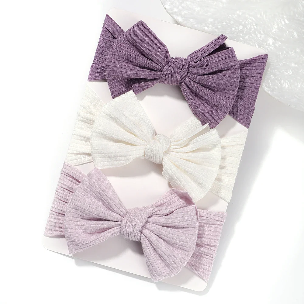 

3Pcs Baby Girls Knitted Bow Headband Set Soft Autumn Hair Accessories Bowknots Turban Hair Bands for Newborn Kids