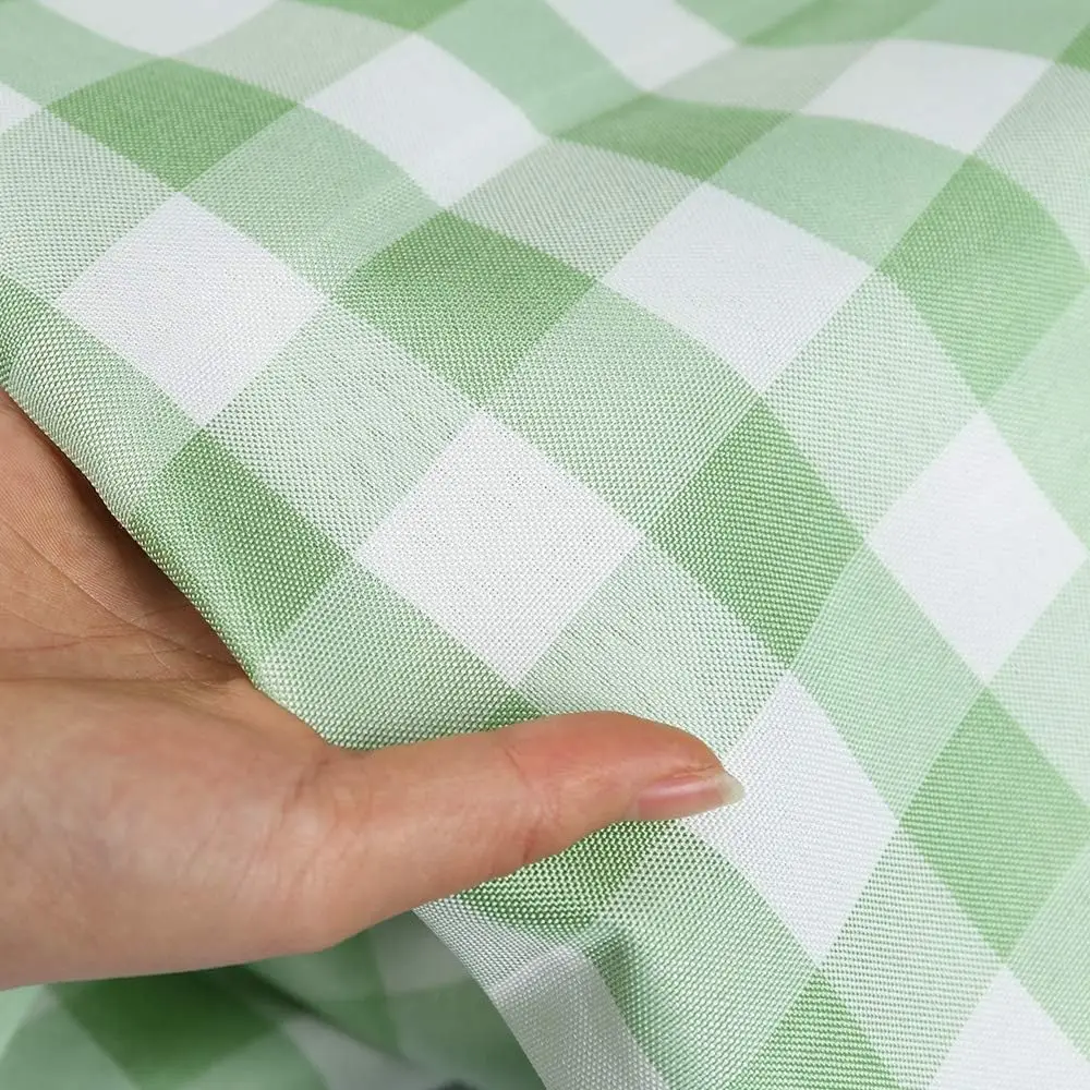 Tablecloth Round Green and White Table Cloth Plaid Table Cover for Party Camping Picnic Wedding Circle Tablecloth Diameter