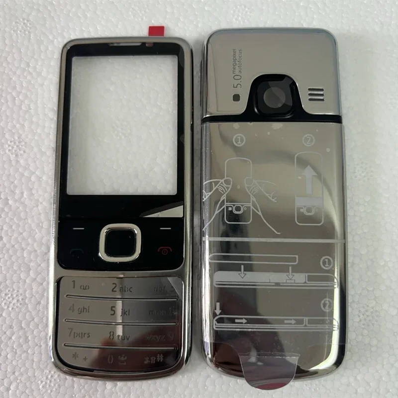 

Full Housing Case For Nokia 6700 6700c classic Front Middle Frame+Back Cover Battery Door Case With English Keypad