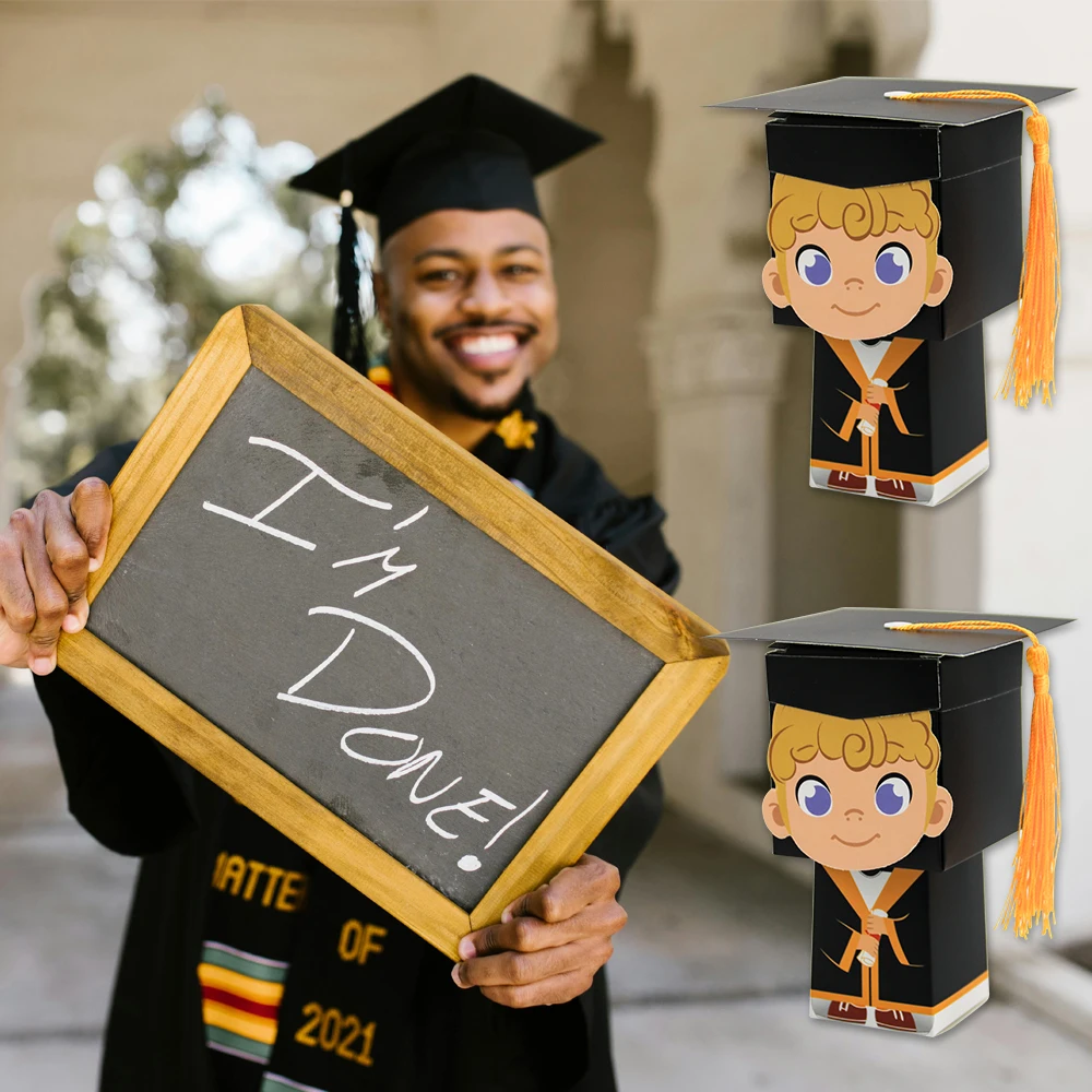 10 قطع من علبة هدايا حلوى التخرج - مثالية للاحتفالات التخرج وموسم التخرج وهدايا الحفلات والديكورات #2