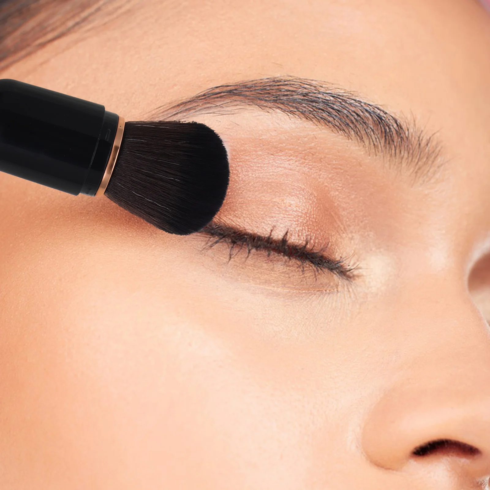 

Makeup Brushes Mini Powder Beauty Tools Foundation Black Nylon Cream Blush Professional Design Soft Bristles Travel Friendly