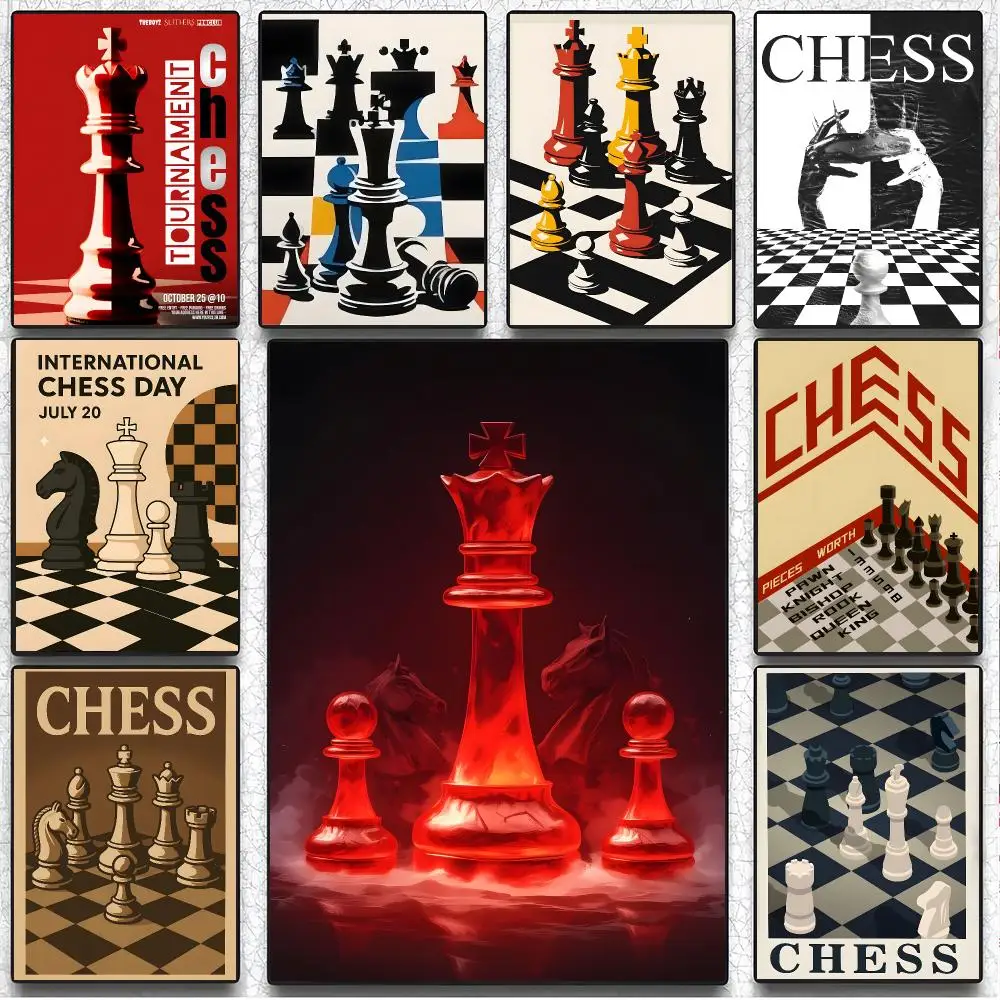 Strategic Boardgame C-Chess Poster Art Wall Decor Indoor Outdoor for Collectors