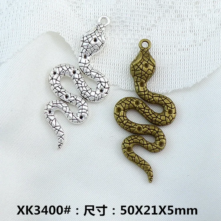 

100Pcs sets DIY zinc jewelry snake pendant earrings necklace clothing sweater chain decorative material pendant accessories
