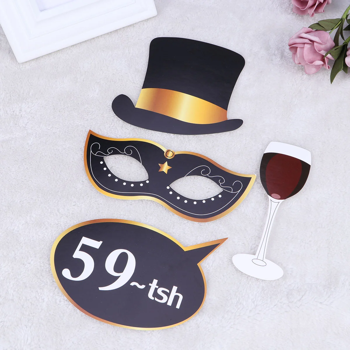 24 Pcs Funny Props 60' Birthday Party Supplies Essentials Photo Booth Graduation Family Reunion Celebration