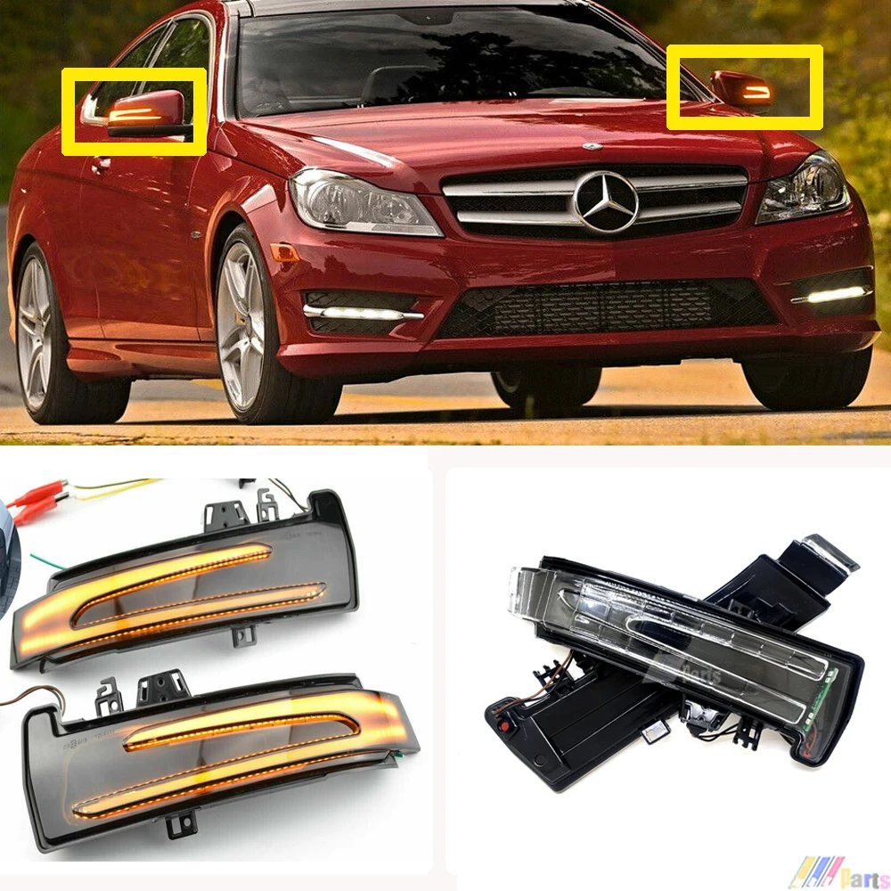 2x Side for 08-14 Mercedes C Class W204 Mirror Turn Signal Light C180 C200 C220 C230 C250 C280 C300 C320 C350