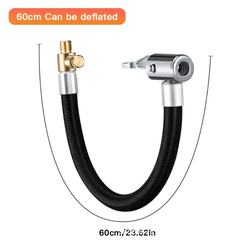 10 20 40cm Car Tire Inflator Hose Inflatable Air Pump Extension Tube Adapter Twist Tyre Connection Locking Air Chuck