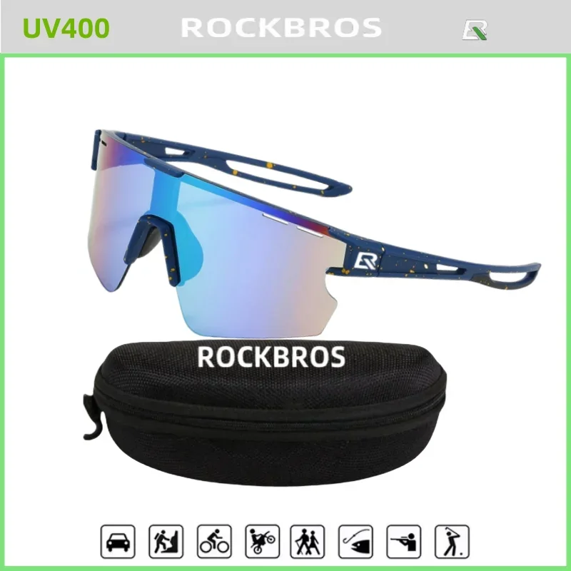 ROCKBROS Cross Border New UV Resistant Sports Cycling Mirrors Bicycle Integrated Colorful European and American Sunglasses
