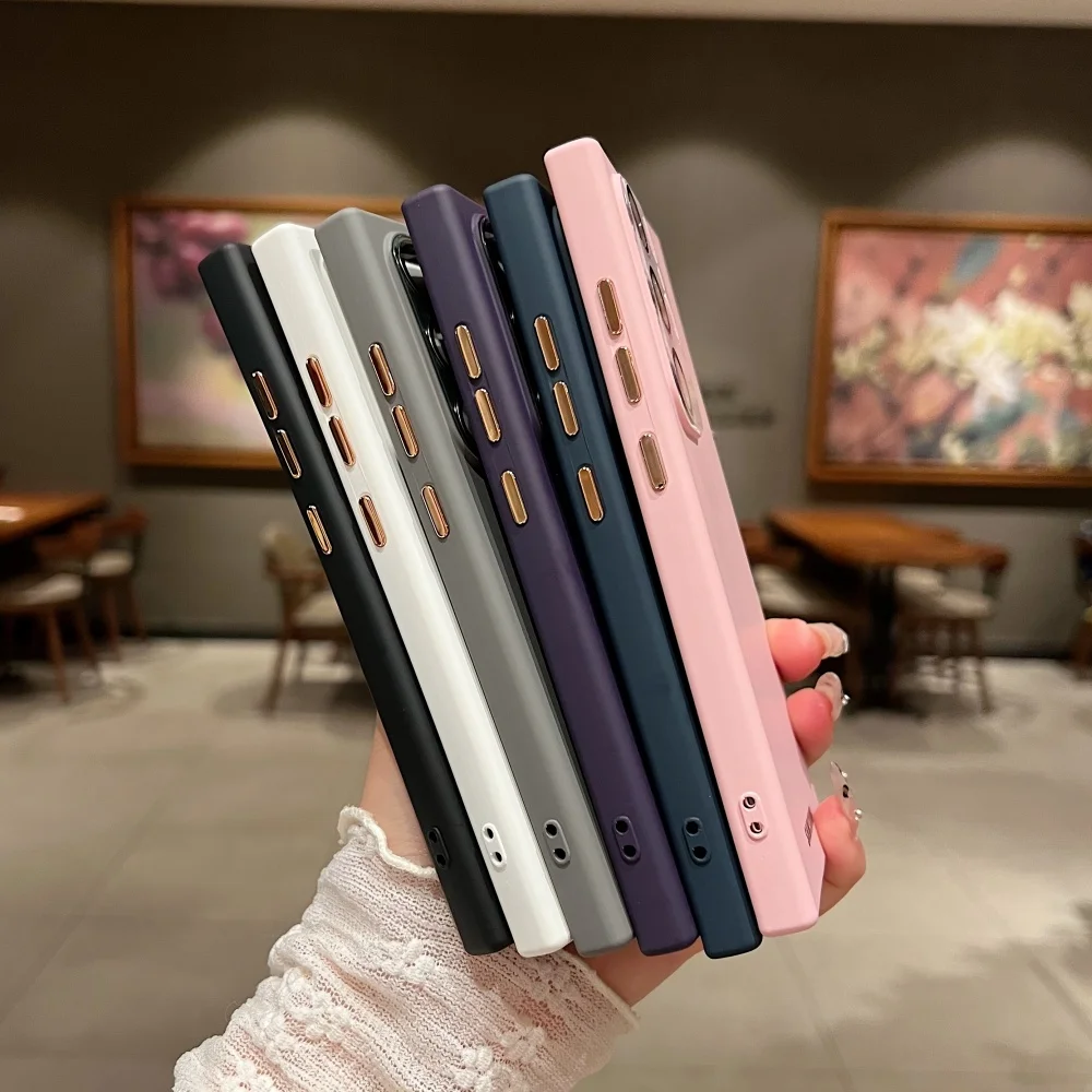 Original Liquid Silicone Case for Samsung S25 Ultra S24 S23 S22 Ultra Plus S23 FE A55 A35 A25 A15 Full Lens Protection Cover