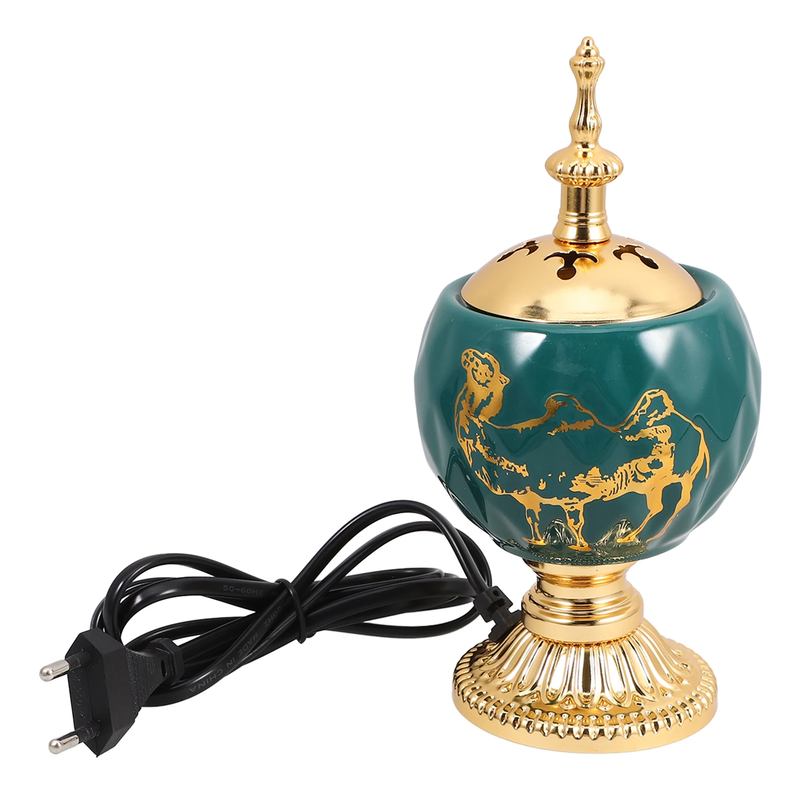 

Plug In Incense Burner Electric Censer Holder Sturdy Desktop Ornament Metal Aroma Burner For Home Temple 220V Eu Plug