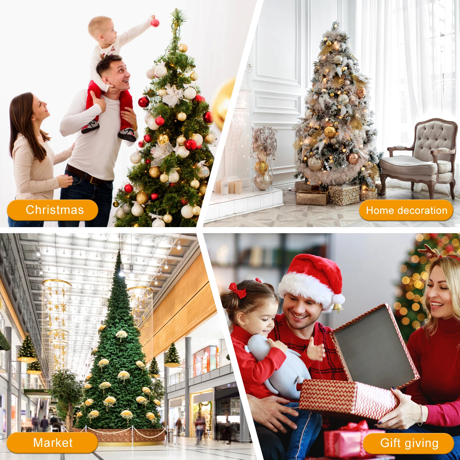 

2pcs Christmas Tree Top Star Decorations Gold Pentagram Pendant for Xmas Party Home Festival Gift Premium Material