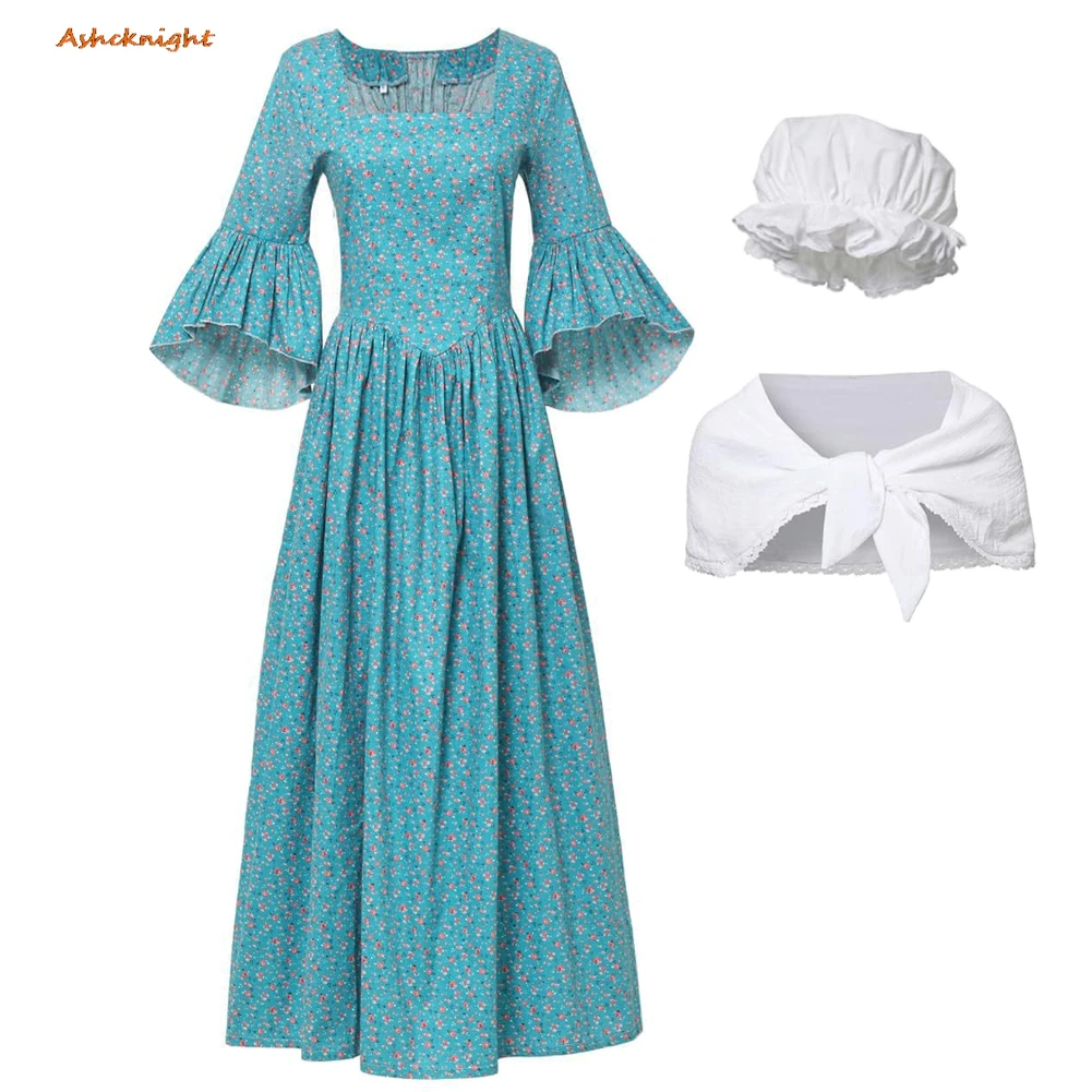 

Halloween Cosplay Prairie Colony Dresses Shawl Clothing Women Party Disguise Roleplay Outfits Suit Halloween Costume Carnival