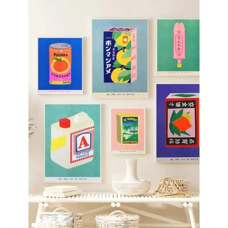 الحديث البوهيمي الجمالية جدار الفن Mykonos إيبيزا ميامي بوندي أمالفي سان تروبيز اللون على قماش المشارك ديكور المنزل