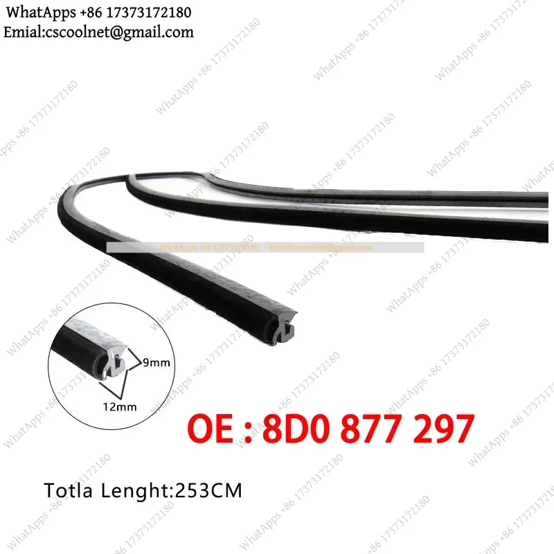 k3 Sunroof Glass Seal Gasket Rubber Black For VW Passat Jetta Golf OE 8D0877297