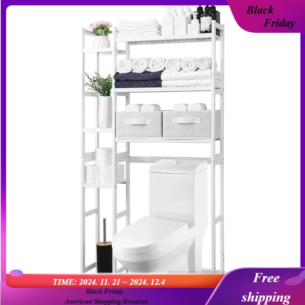 

Bathroom cabinet with basket and drawer above toilet storage with adjustable shelves and bamboo bathroom cabinet