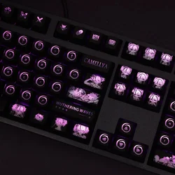 104 Keys Camellya Wuthering Waves Anime DIY Custom DIY Backlit Keycap Coating for Mechanical Keyboard Corsair K70 Razer Cherry