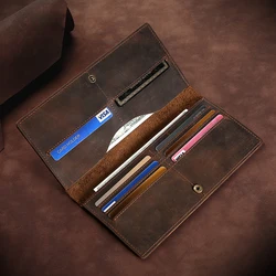 Men Wallet Brand Luxury Genuine Leather Slim Wallets Card Holder Vintage Male Small Purse Biflod Designer Hand Bag High Quality