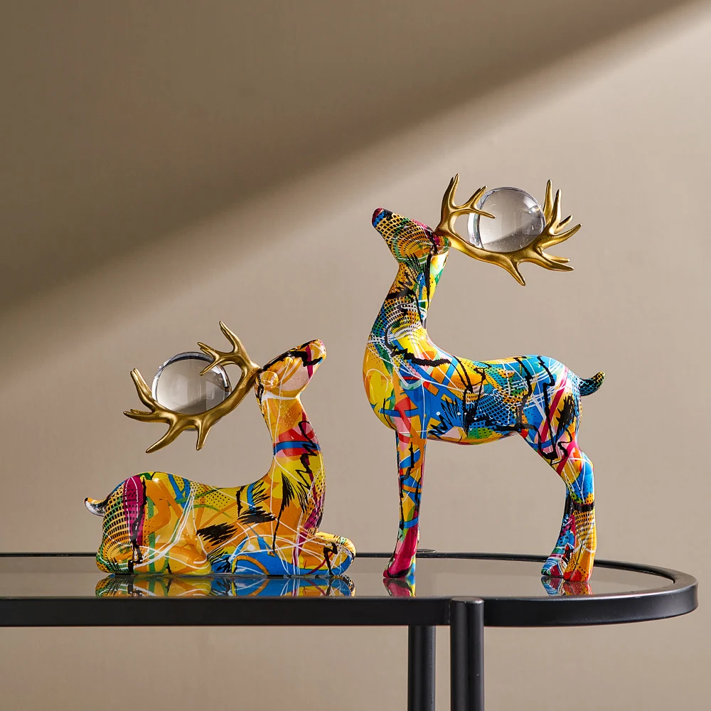 

Creativity Modern Art Colorful Statue Dining Room Decoration Graffiti Office Ornaments Printing Resin Home